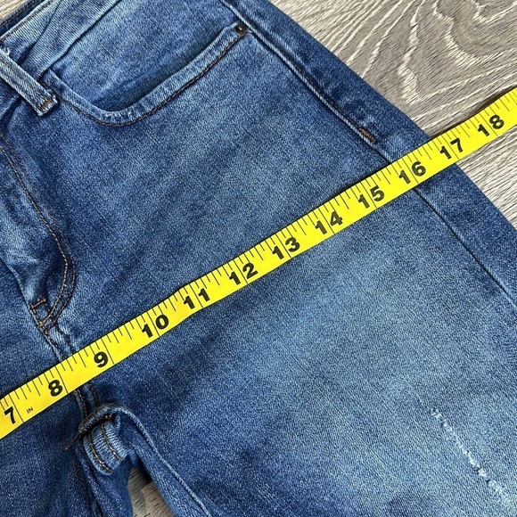 Zara Basic Z1975 Denim Women’s Mid-Rise Distressed Crop Straight Leg Jeans Sz 2 - Picture 8 of 12